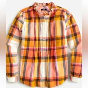 J. Crew Plaid Shirt - Orange, Pink, White
